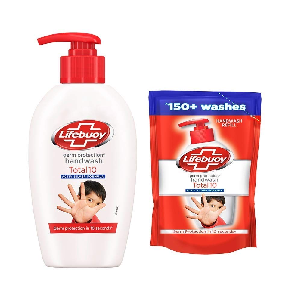 Lifebouy Hand Wash Bottle + Liquid Refill